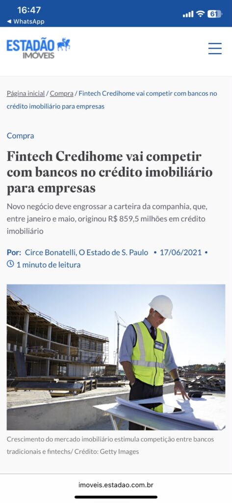 Credihome no Estadão