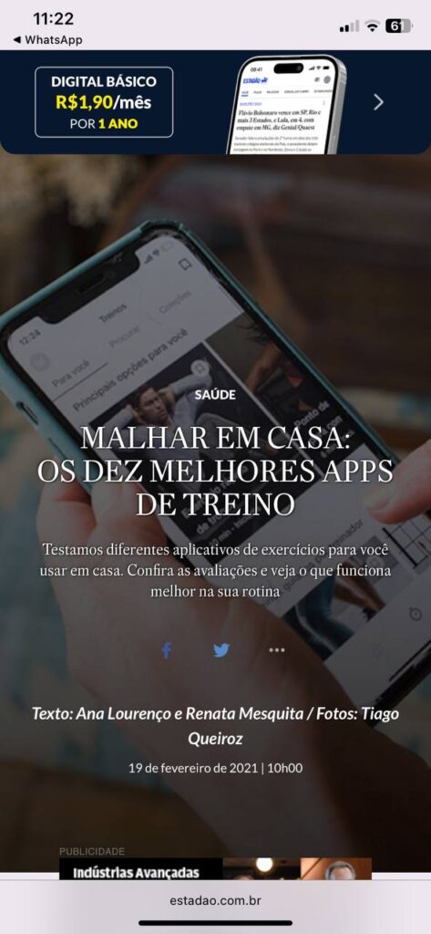Freeletics no Estadão