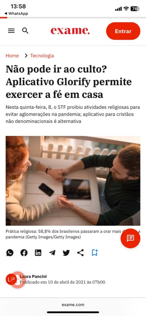 Glorify na Exame