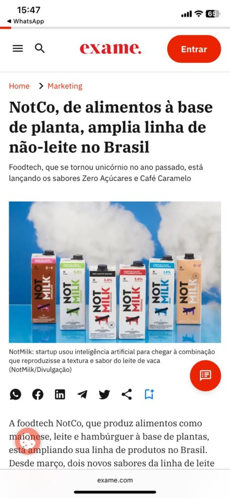 NotCo na Exame