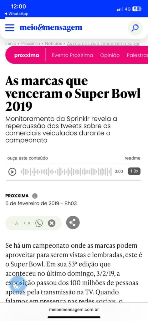 Sprinklr no Meio e Mensagem