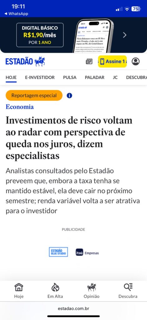 Transferbank no Estadão