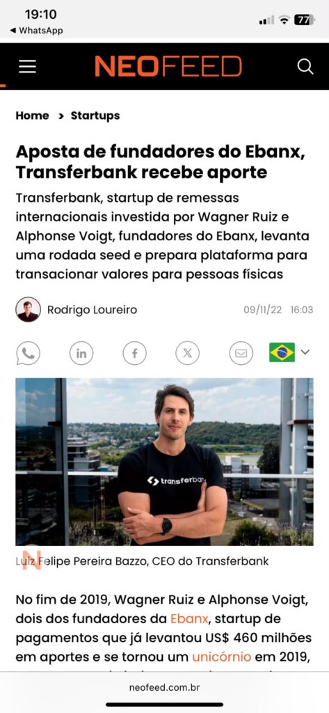 Transferbank no Neofeed